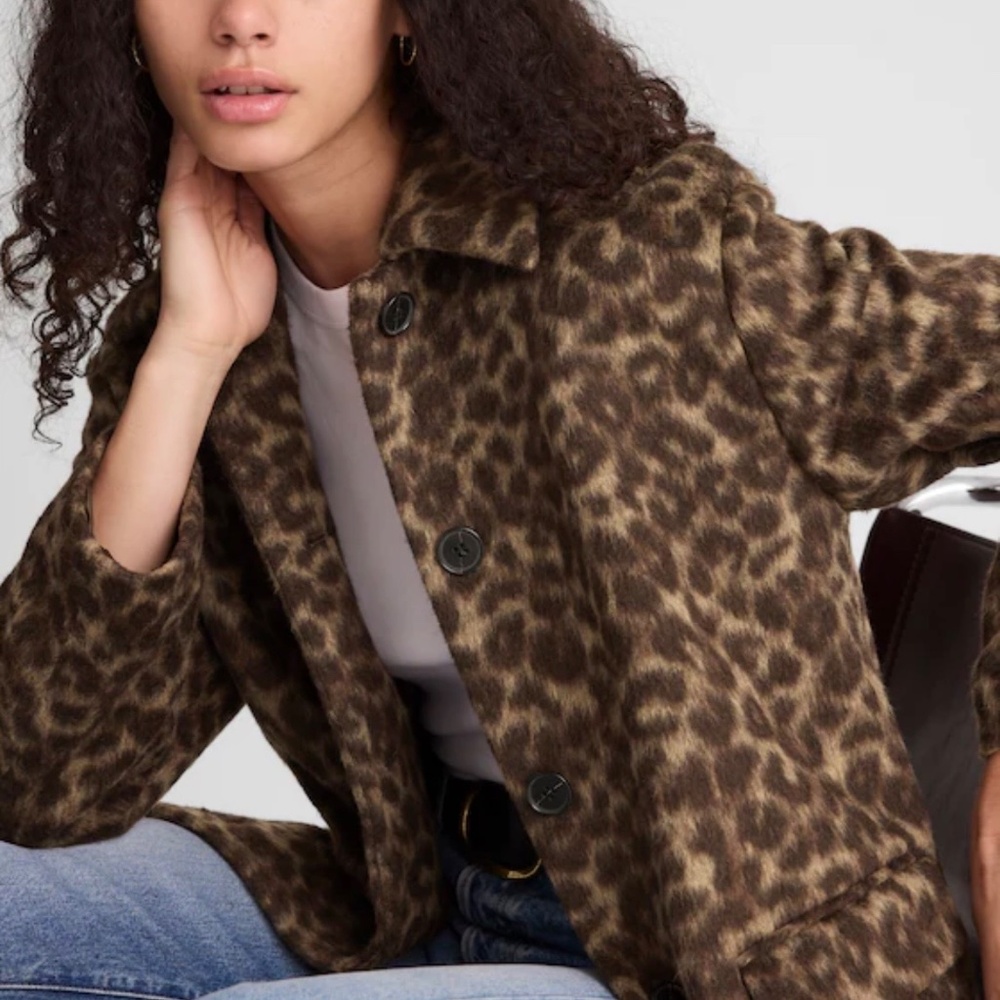 Madewell Single Breasted Topcoat In Leopard Print - Picture 2 of 9